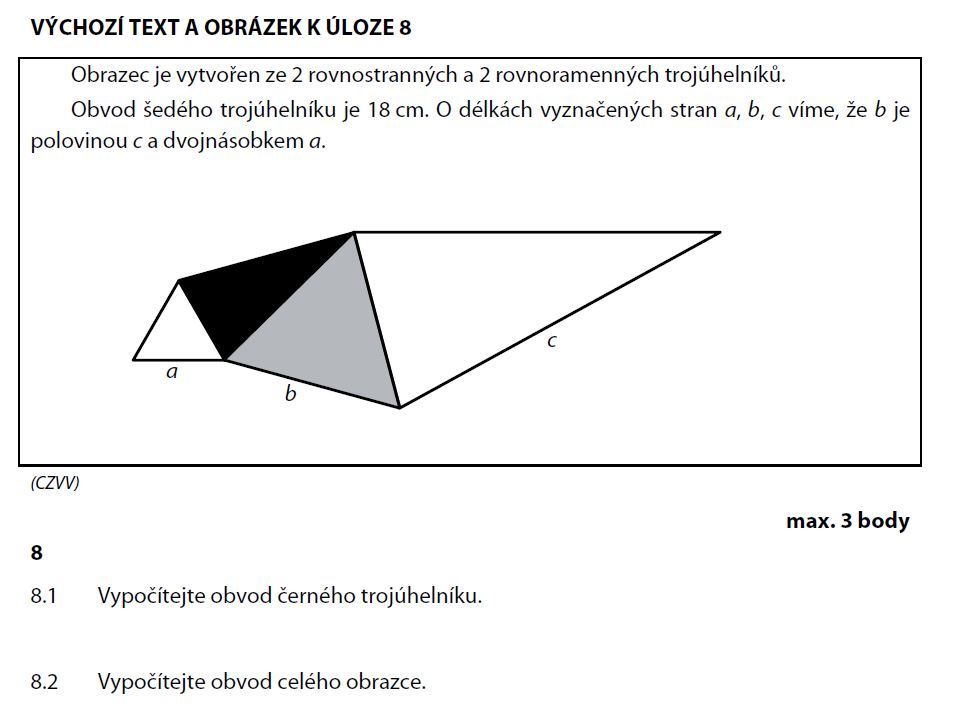 Přijímací test z matematiky na střední školy pro osmileté obory - ostrý 2016 - zadání úlohy 8