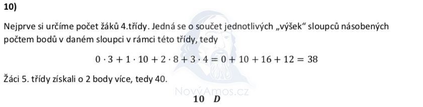 Přijímací test z matematiky na střední školy pro osmileté obory - ostrý 2020- řešení úlohy 10
