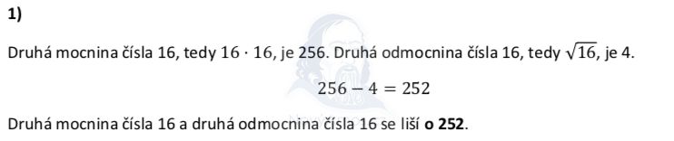 Přijímací test z matematiky na střední školy - náhradní termín - řešení úlohy 1