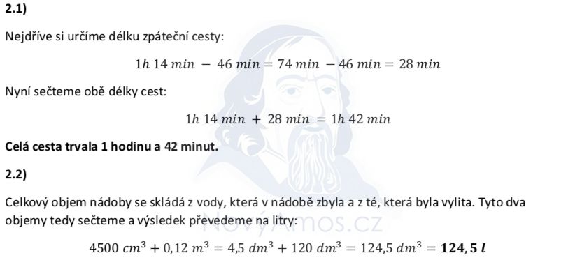 Přijímací test z matematiky na střední školy - náhradní termín - řešení úlohy 2