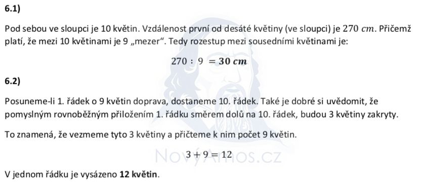 Přijímací test z matematiky na střední školy - náhradní termín - řešení úlohy 6