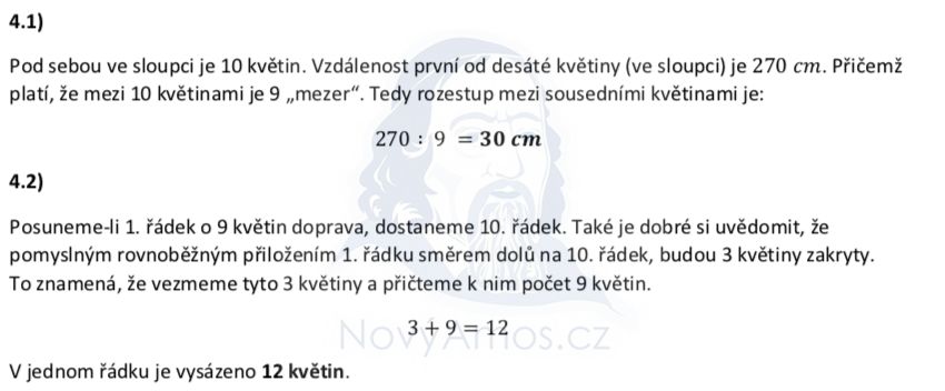 Přijímací test z matematiky na střední školy pro osmileté obory 2020 - náhradní termín - řešení úlohy 4