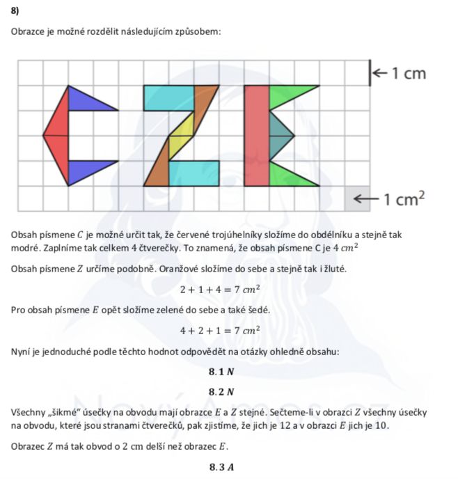 Přijímací test z matematiky na střední školy pro osmileté obory 2020 - náhradní termín - řešení úlohy 8