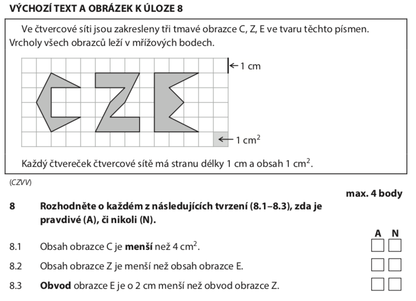 Přijímací test z matematiky na střední školy pro osmileté obory 2020 - náhradní termín - zadání úlohy 8