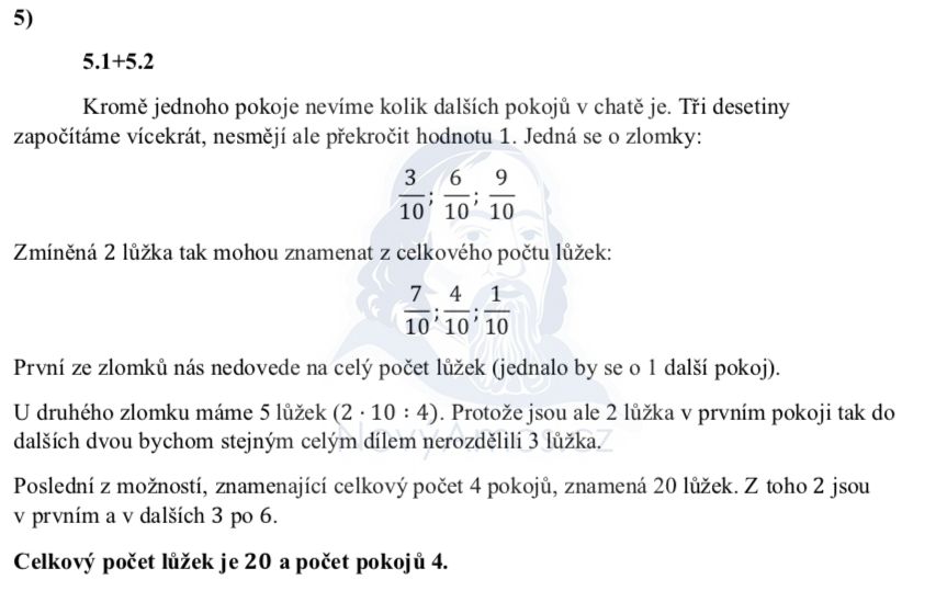 Přijímací test z matematiky pro šestileté obory - ostrý 2022- 2. termín- řešení úlohy 5