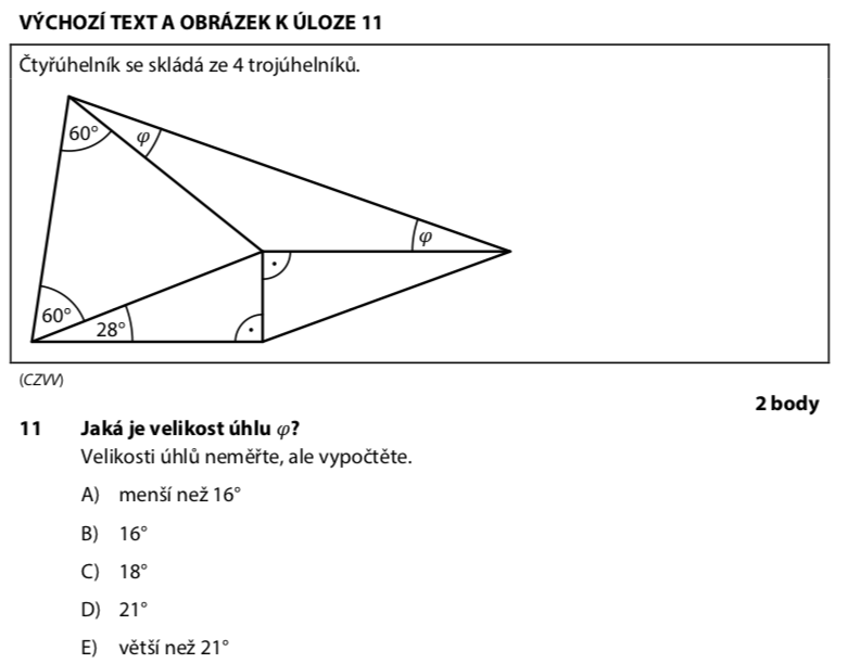 Přijímací test z matematiky na střední školy pro šesileté obory - ostrý 2022-2. termín - zadání úlohy 11