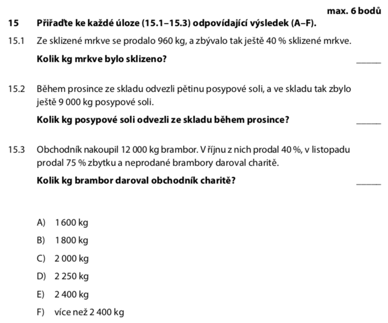 Přijímací test z matematiky na střední školy pro šesileté obory - ostrý 2022-2. termín - zadání úlohy 15
