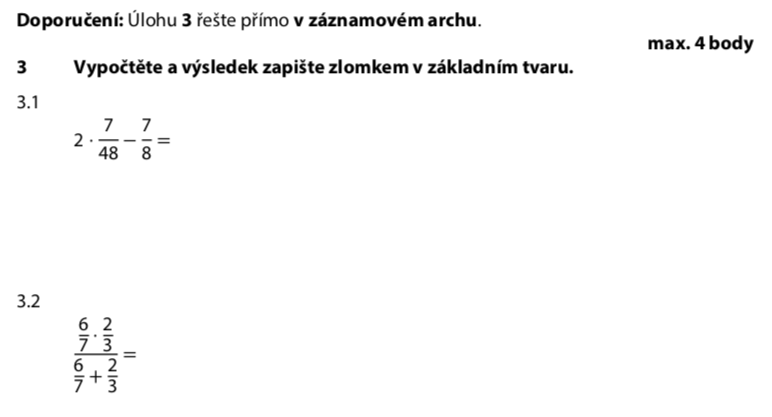 Přijímací test z matematiky na střední školy pro šesileté obory - ostrý 2022-2. termín - zadání úlohy 3