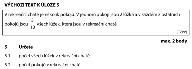 Přijímací test z matematiky na střední školy pro šesileté obory - ostrý 2022-2. termín - zadání úlohy 5
