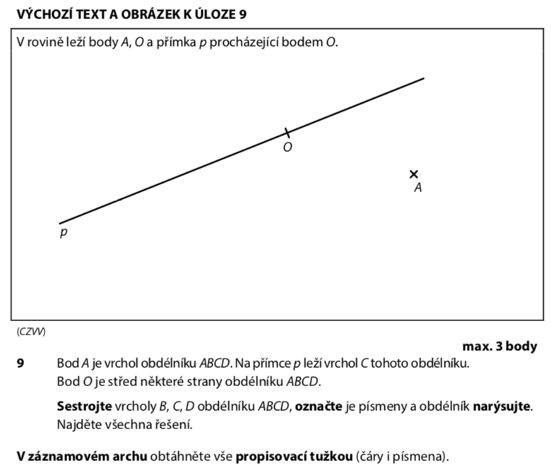 Přijímací test z matematiky na střední školy pro šesileté obory - ostrý 2022-2. termín - zadání úlohy 9