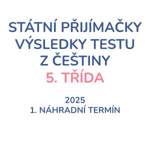 Výsledky přijímacího testu z českého jazyka na osmileté obory 2025 1. náhradní termín